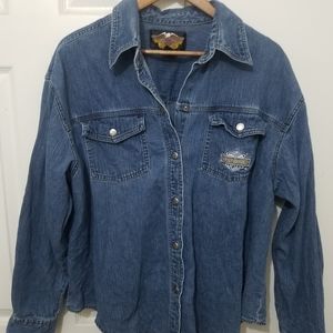 Women's Harley Davidson Denim Blue Jean Jacket